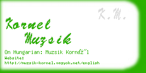 kornel muzsik business card